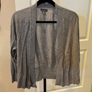 Eddie Bauer Light Gray Open Front Shrug Cardigan Sweater Women’s Large Knit